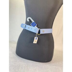 GAP‎ Women Genuine Leather Belt Light Blue XL Made in England D Ring Buckle